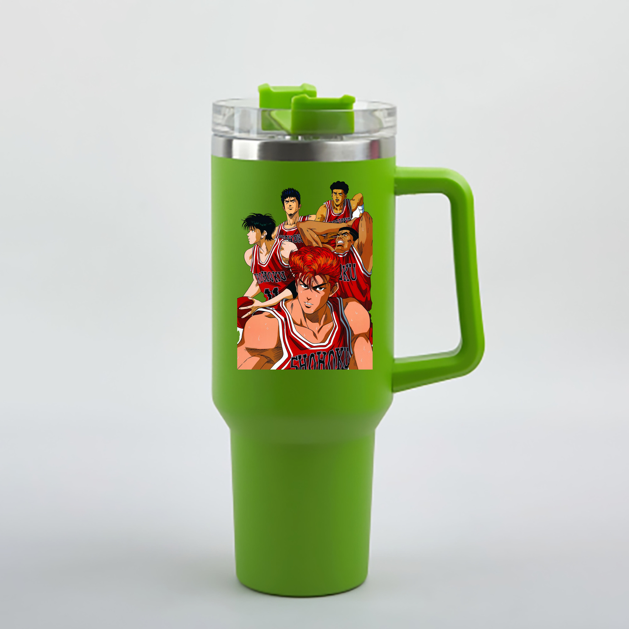 （画像用） SLAM DUNK／スラムダンク 1200mL車用タンブラー - クリスタルステッカー（プラスチックストロー付き）